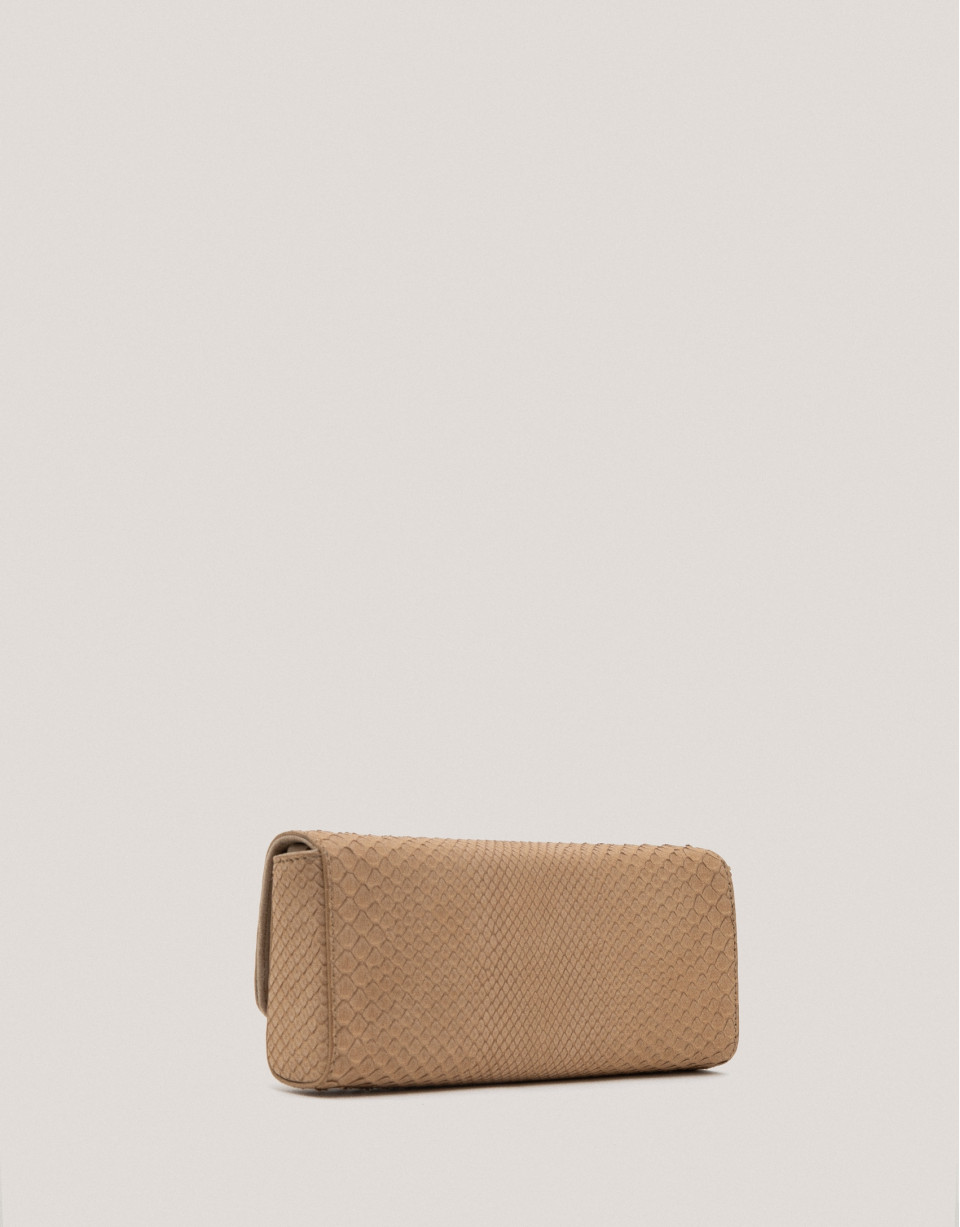 Beige snakeskin Ariana clutch bag - Sale | Roberto Verino