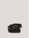Gray leather and split leather belt