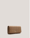 Cartera billetera grande Linda piel acolchada cámel