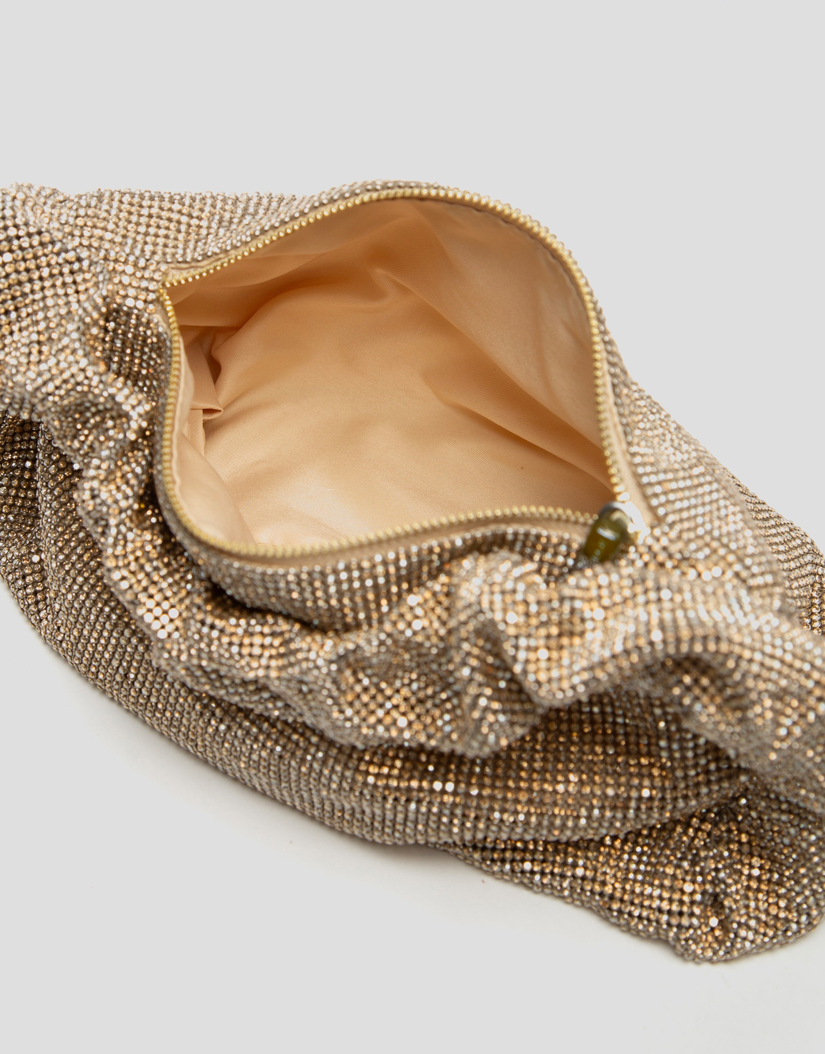 Bolso de mano Ariana Cristal Mesh dorado