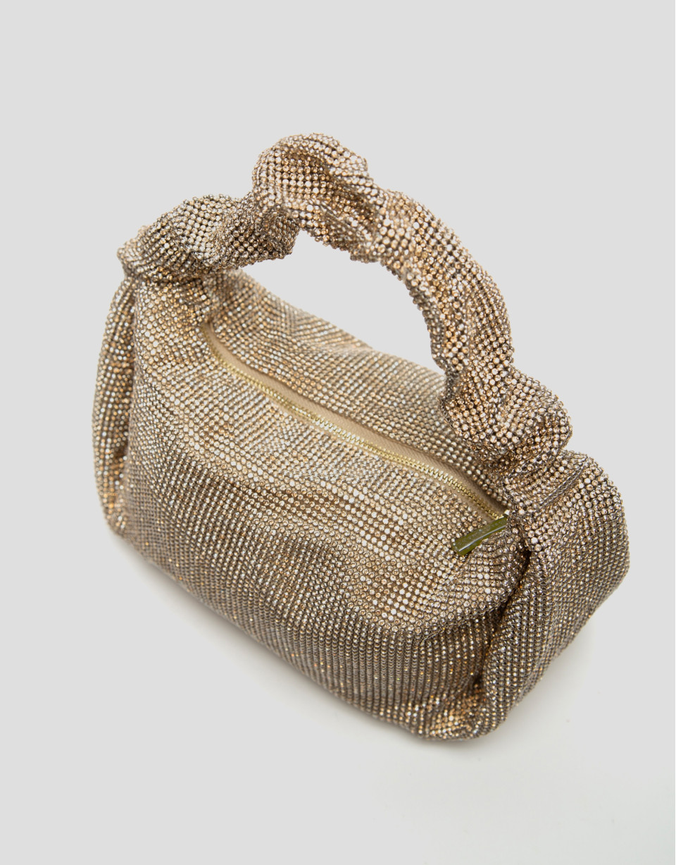 Bolso de mano Ariana Cristal Mesh dorado