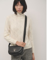 Black grained leather Cuca Mini shoulder bag