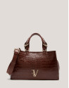 Bolso Satchel Miranda piel grabada coco marrón