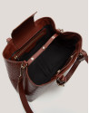 Brown embossed alligator Miranda Satchel 