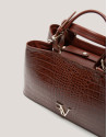 Bolso Satchel Miranda piel grabada coco marrón