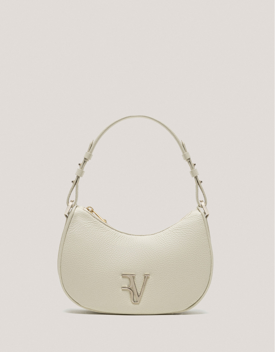 Beige leather Sun Moon shoulder bag