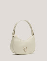 Beige leather Sun Moon shoulder bag