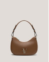 Camel leather Sun Moon shoulder bag