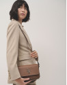 Sun camel leather shoulder bag