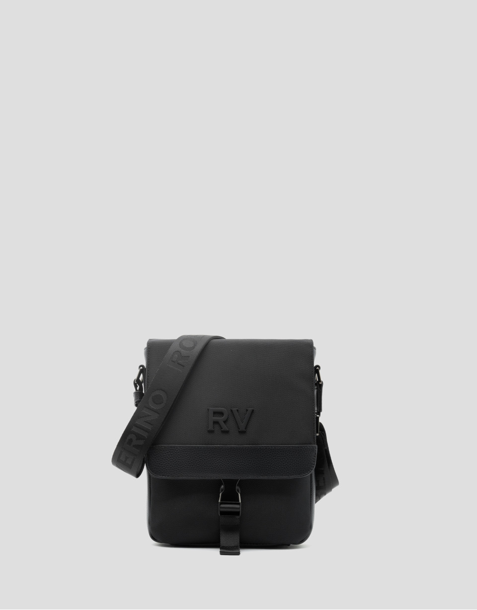 Black nylon tablet shoulder bag