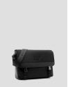Black leather and nylon messenger bag