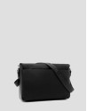 Black leather and nylon messenger bag