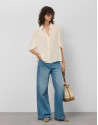 Light blue wide-leg denim pants - Woman | Roberto Verino