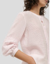Pink and white striped blouse with puffed ... | Roberto Verino