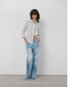 Blue and white striped blouse with long ... | Roberto Verino