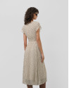 Black and white midi dress with pleats and ... | Roberto Verino