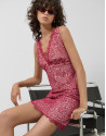 Short raspberry guipure sleeveless dress with... | Roberto Verino