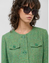 Chaqueta corta tweed tonos verde - Mujer | Roberto Verino