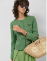 Green tweed short jacket - Woman - SS2025 | Roberto Verino