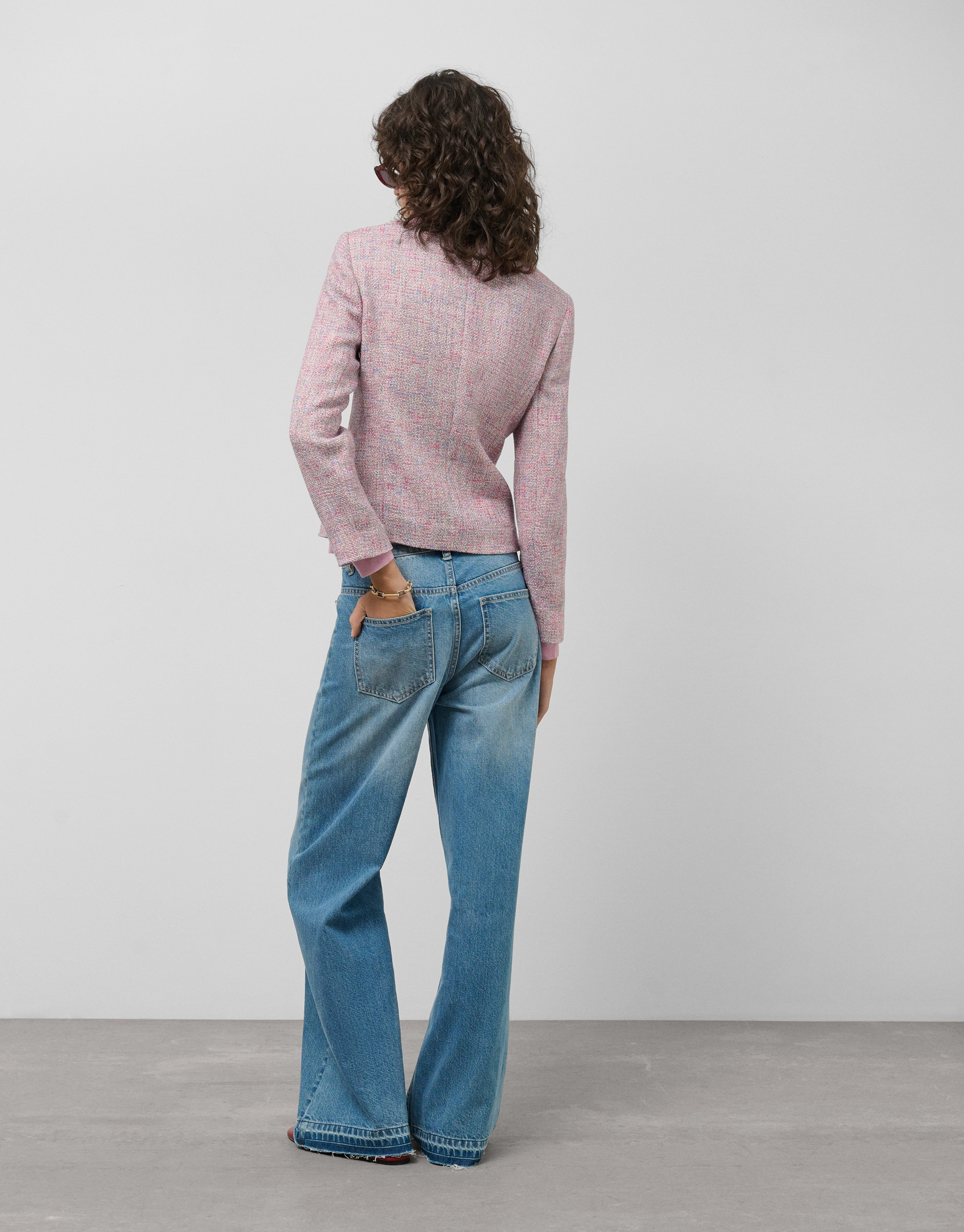 Pink tweed short jacket - Woman - SS2025 | Roberto Verino