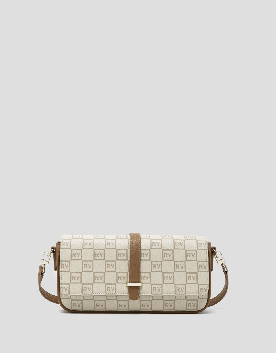 Bolso baguette Gala logos RV crema - Mujer | Roberto Verino