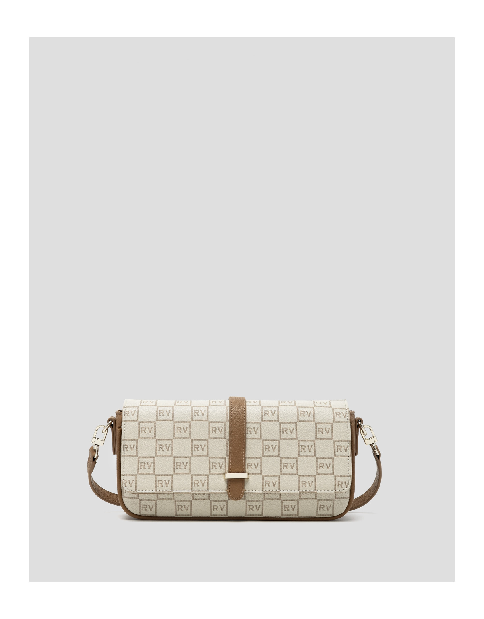 Bolso baguette Gala logos RV crema - Mujer | Roberto Verino
