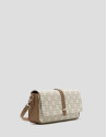 Cream colored baguette Gala bag with RV logos | Roberto Verino