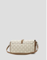 Cream colored baguette Gala bag with RV logos | Roberto Verino