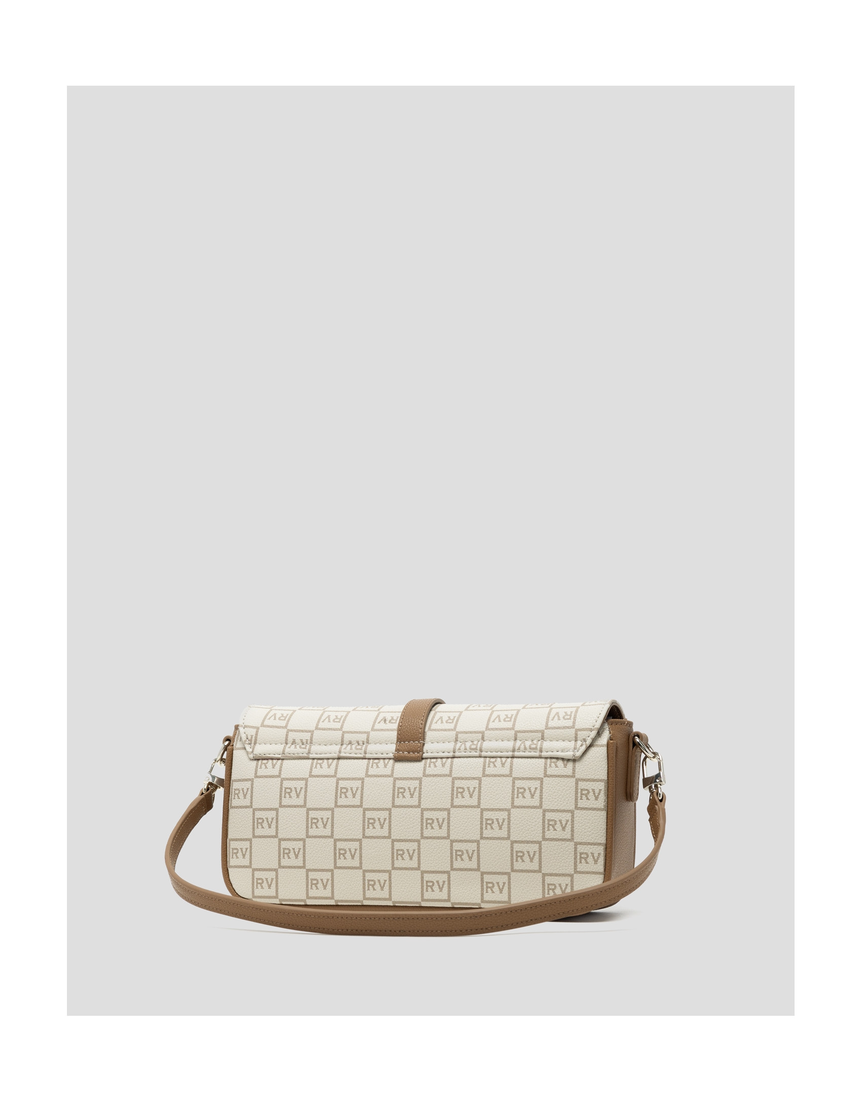 Bolso baguette Gala logos RV crema - Mujer | Roberto Verino
