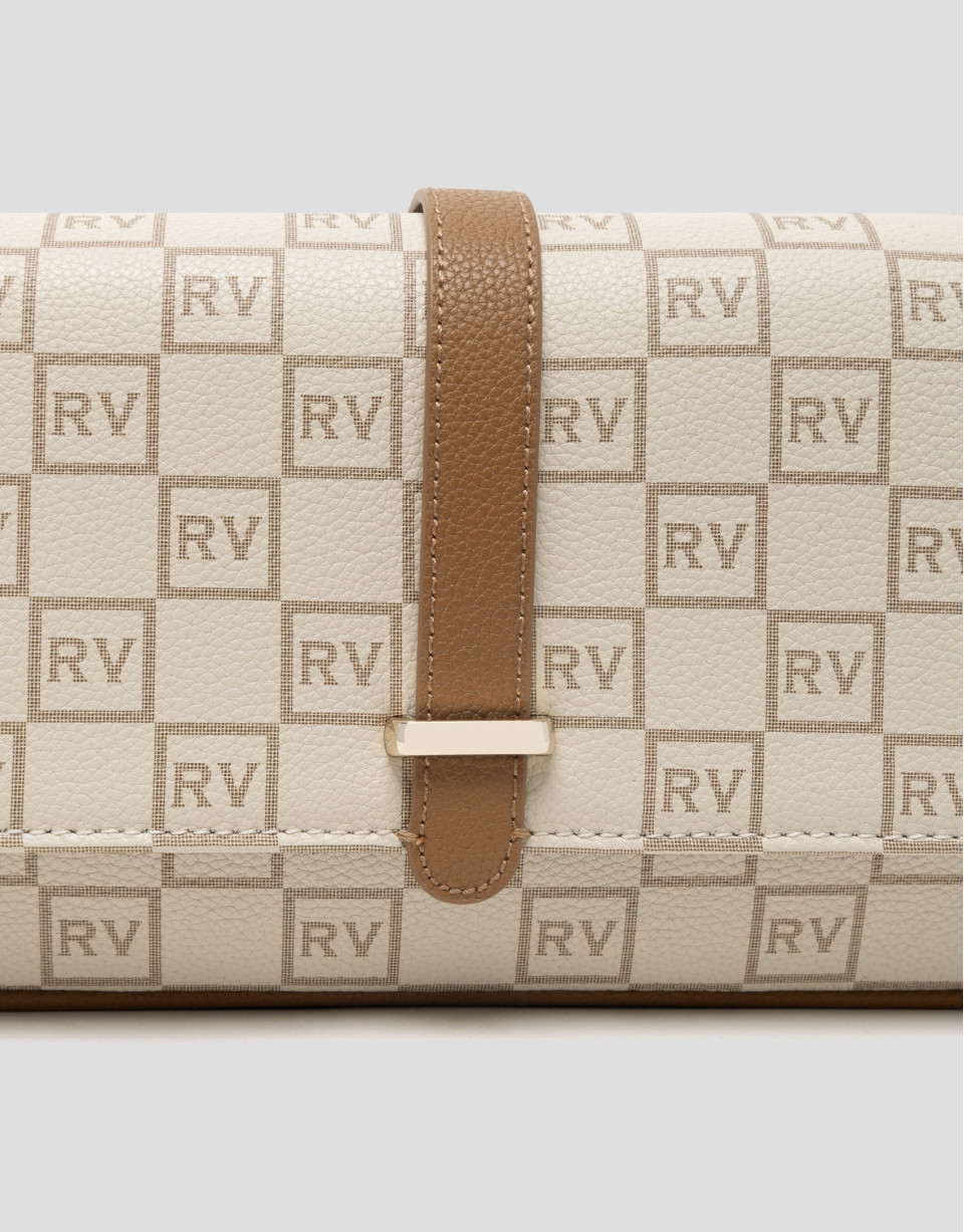 Bolso baguette Gala logos RV crema - Mujer | Roberto Verino