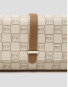 Cream colored baguette Gala bag with RV logos | Roberto Verino