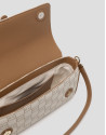 Cream colored baguette Gala bag with RV logos | Roberto Verino