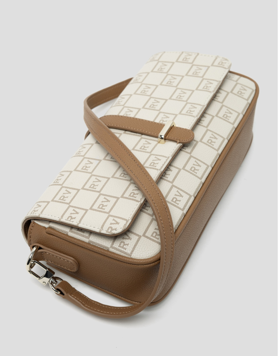 Bolso baguette Gala logos RV crema - Mujer | Roberto Verino