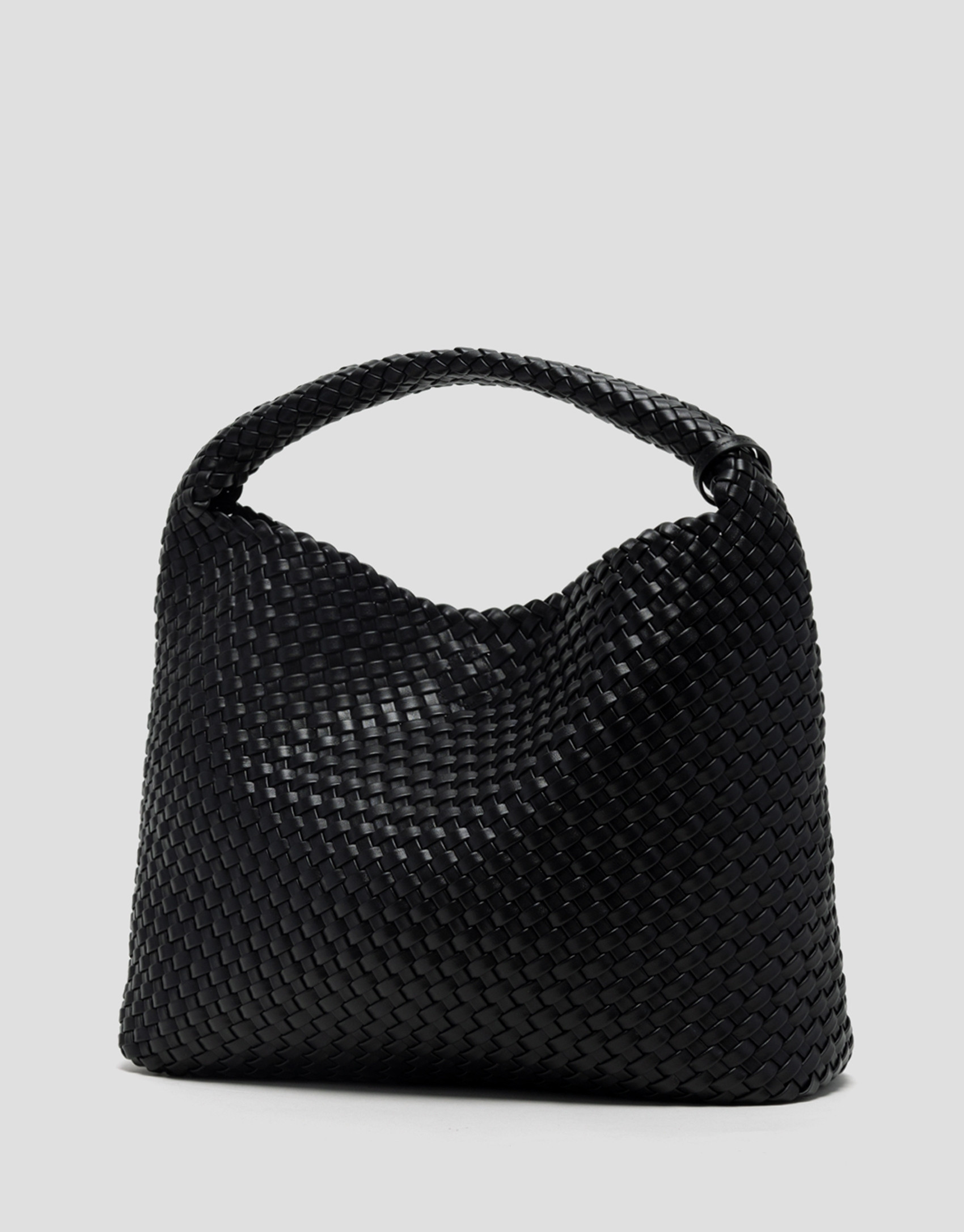 Black Paula Hobo shoulder bag with braided ... | Roberto Verino