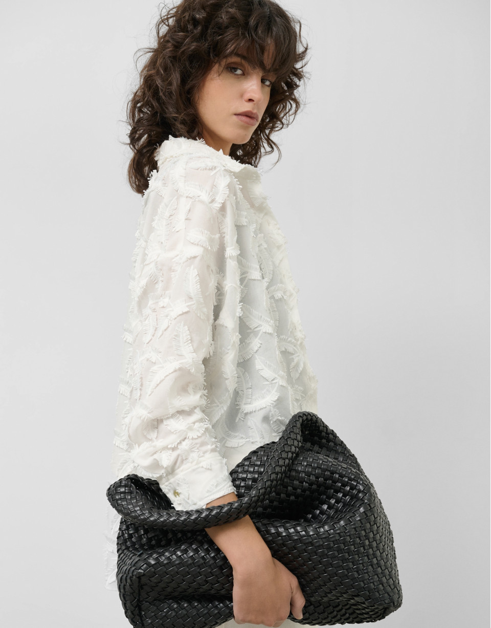 Maxi bolso de hombro Paula Hobo piel trenzada... | Roberto Verino