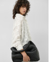 Black Paula Hobo shoulder bag with braided ... | Roberto Verino
