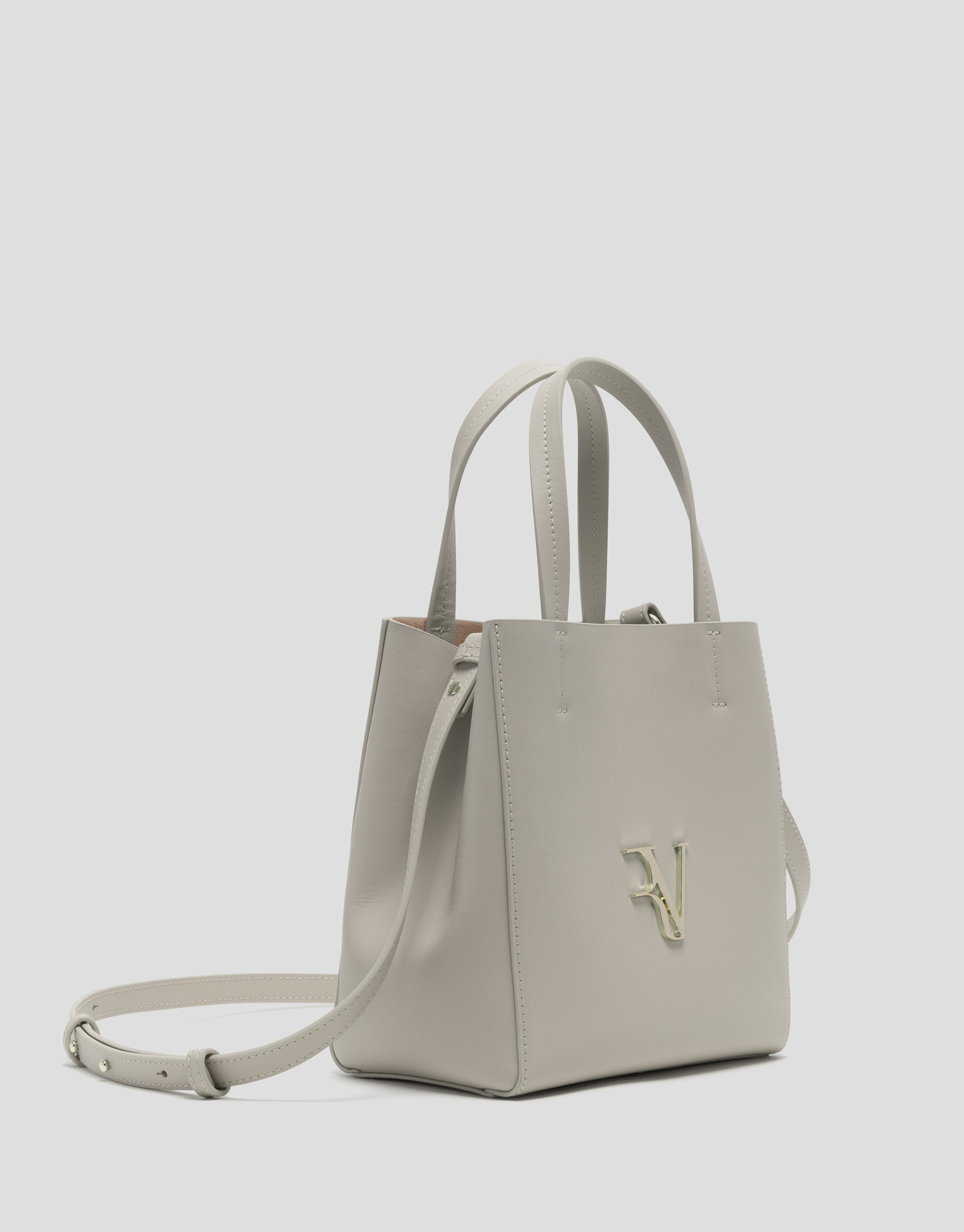 Beige leather midi Bruna Tote bag - Woman | Roberto Verino