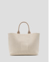 Beige knit Kendall satchel bag - Woman - SS2025 | Roberto Verino