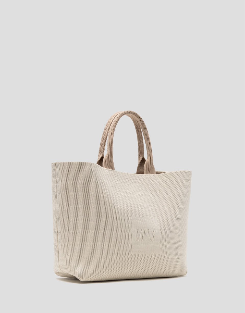 Beige knit Kendall satchel bag - Woman - SS2025 | Roberto Verino