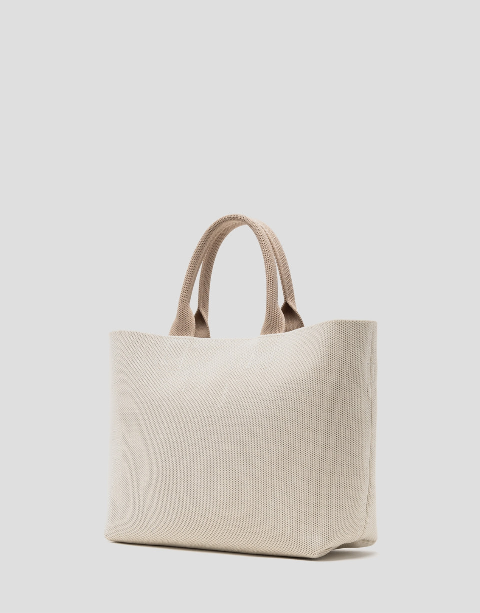 Beige knit Kendall satchel bag - Woman - SS2025 | Roberto Verino