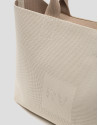 Beige knit Kendall satchel bag - Woman - SS2025 | Roberto Verino