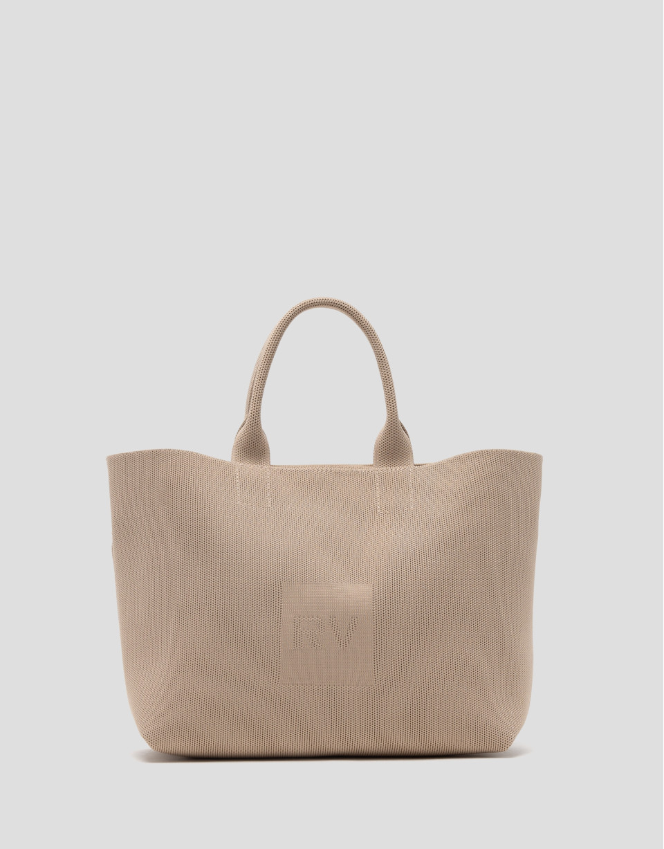 Nude knit Kendall satchel bag - Woman - SS2025 | Roberto Verino