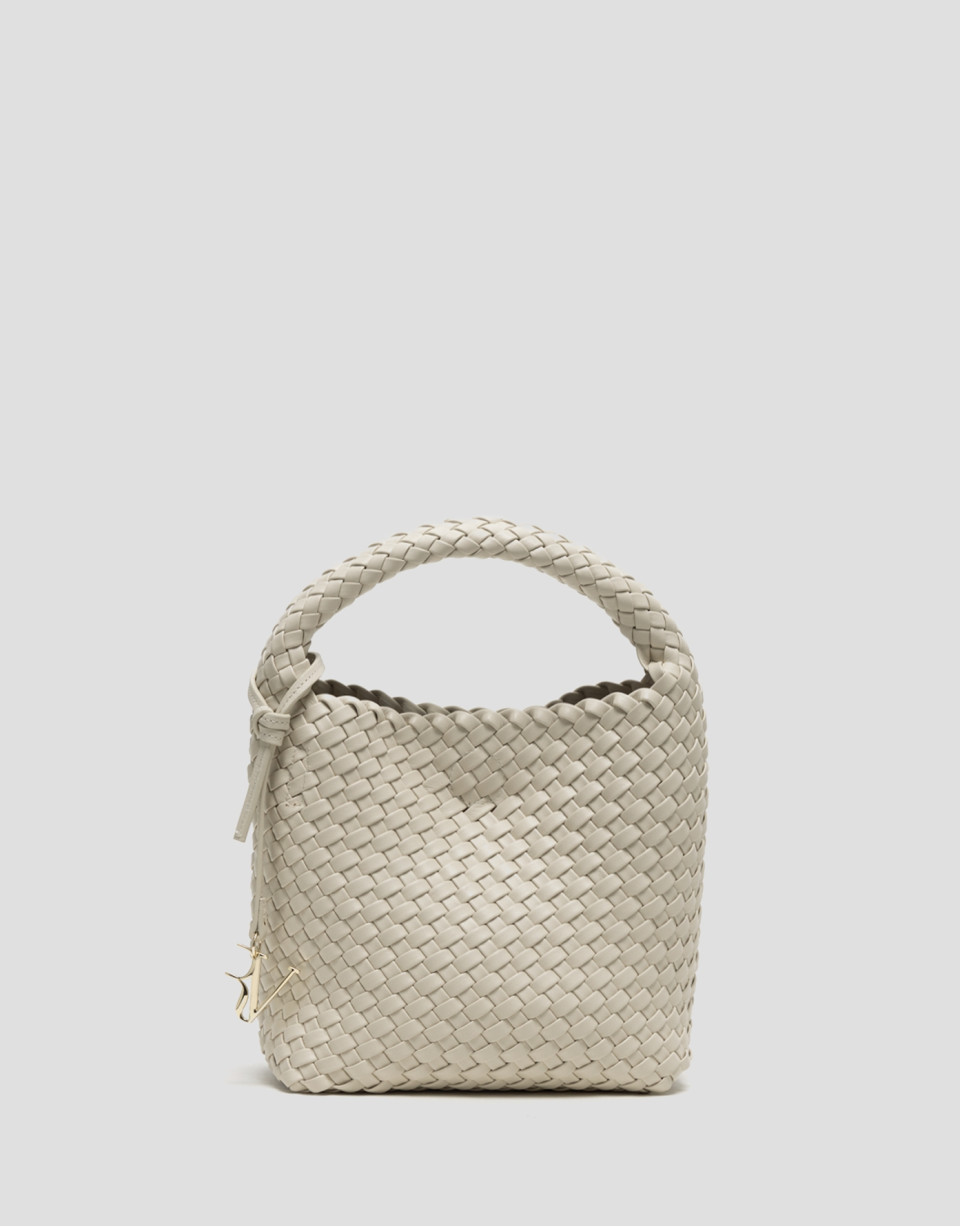 Beige Midi Paula Hobo handbag with braided ... | Roberto Verino