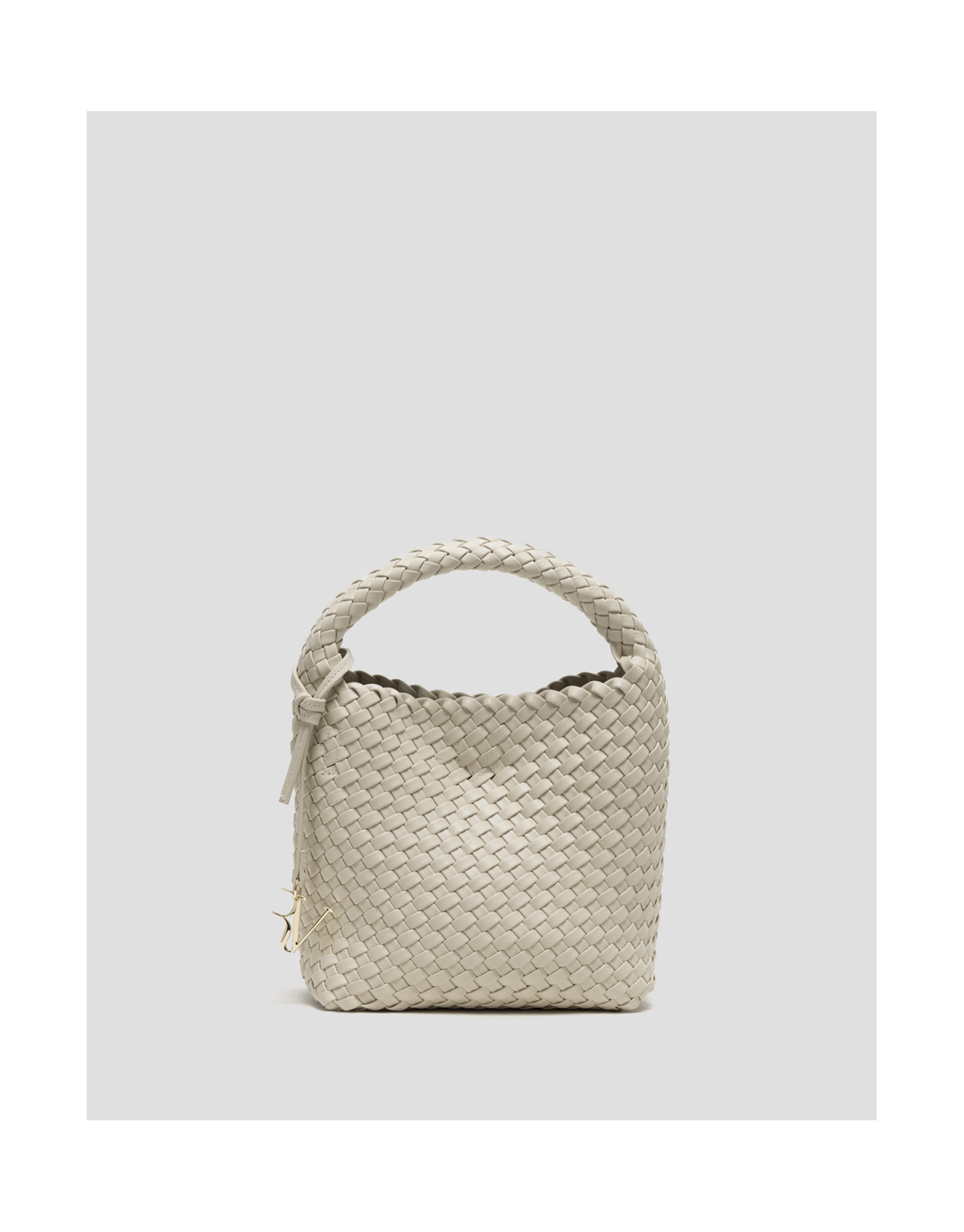 Beige Midi Paula Hobo handbag with braided ... | Roberto Verino