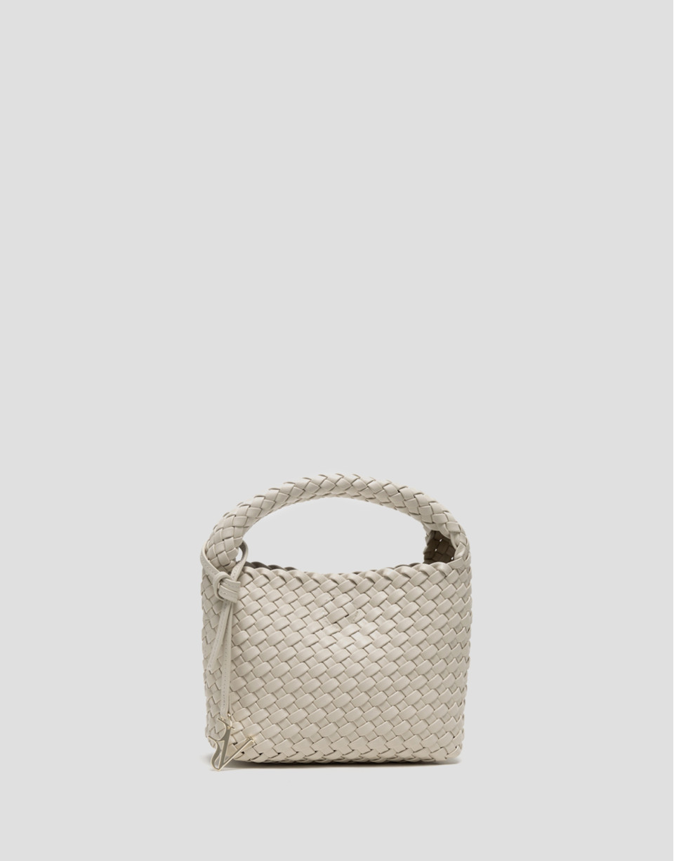 Beige Paula Clutch bag with braided leather  | Roberto Verino