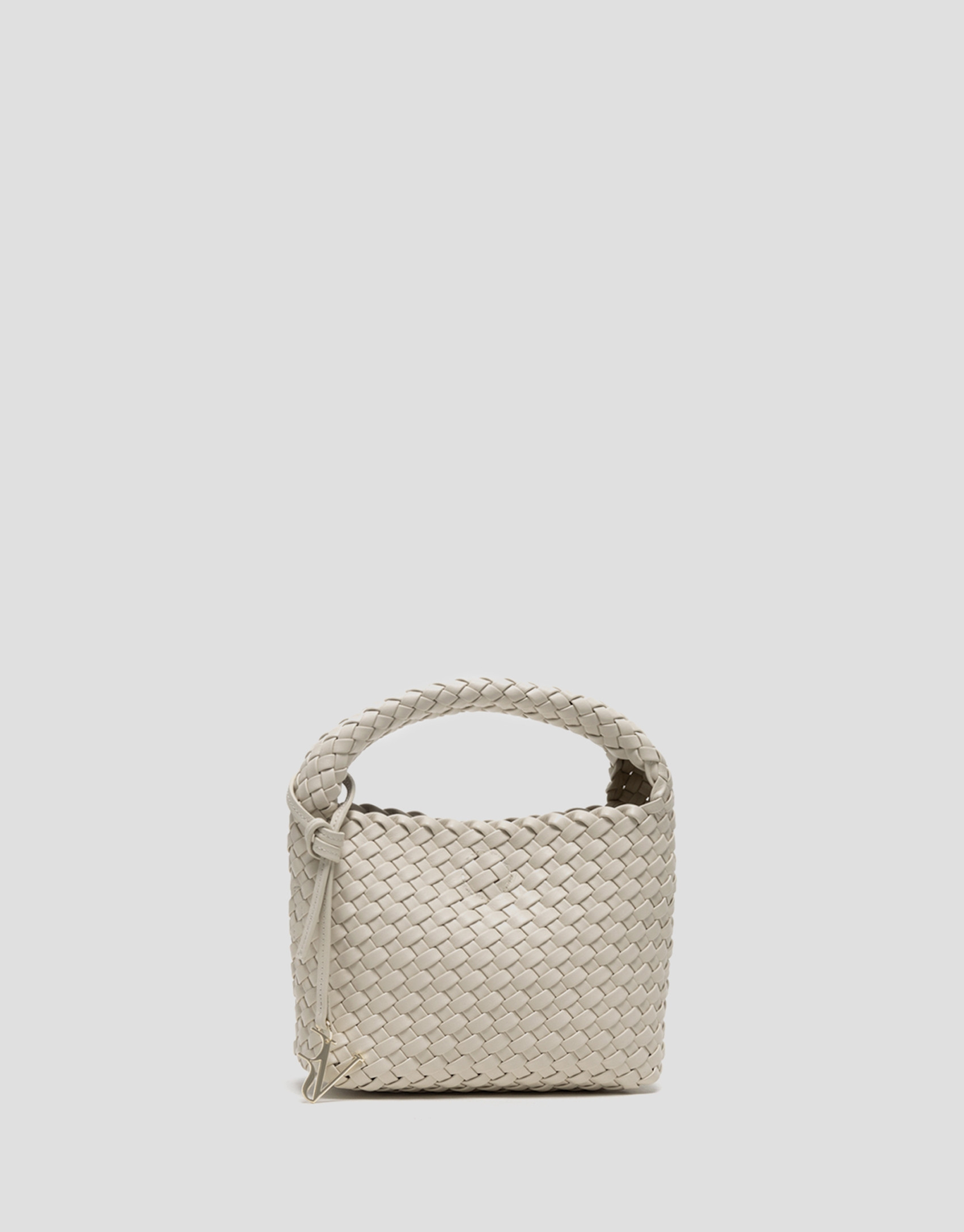 Bolso de mano Paula Clutch piel trenzada crudo | Roberto Verino