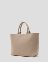 Nude knit Kendall satchel bag - Woman - SS2025 | Roberto Verino
