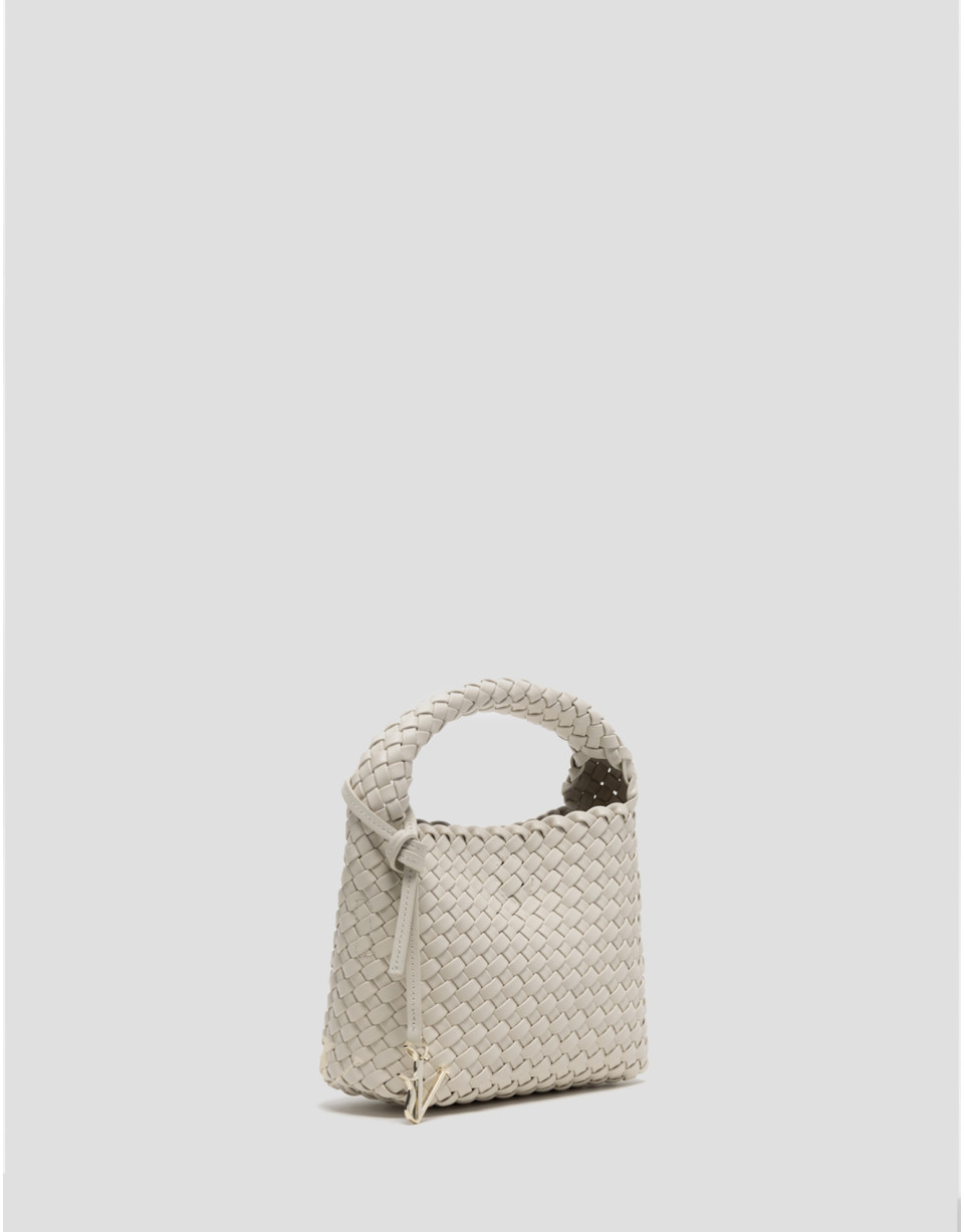 Bolso de mano Paula Clutch piel trenzada crudo | Roberto Verino