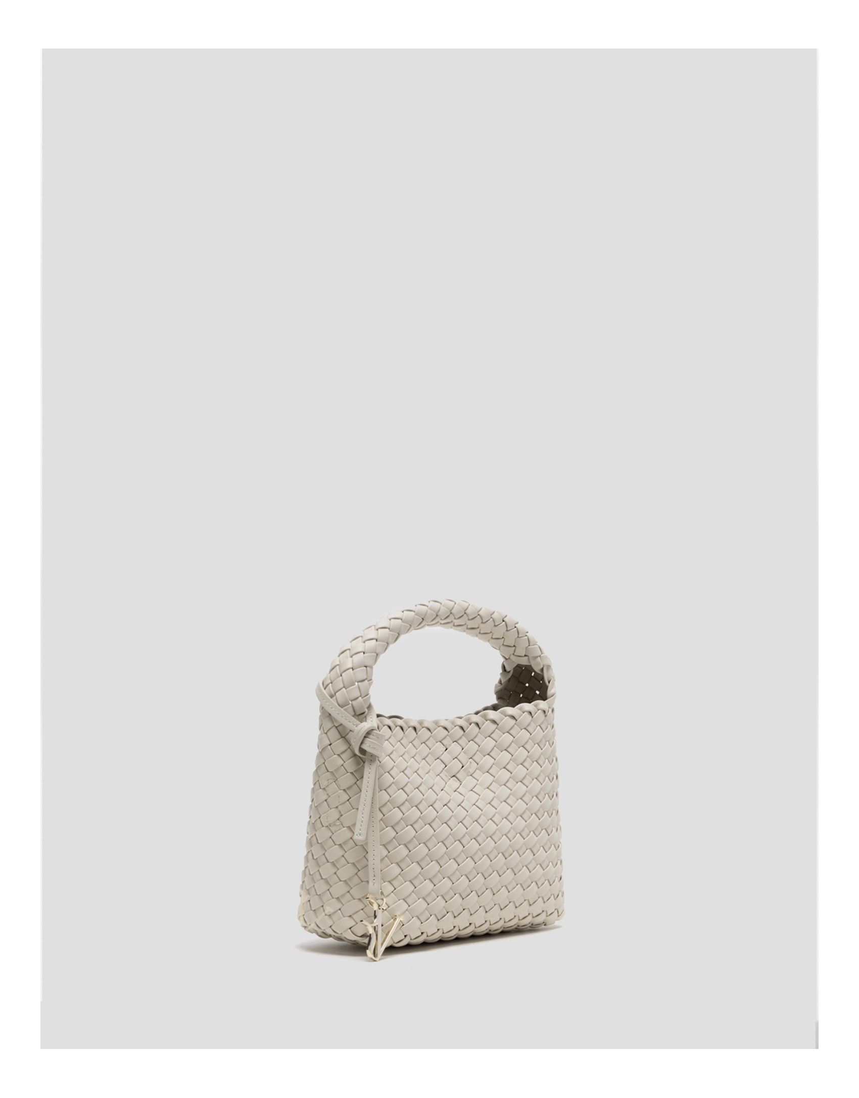 Beige Paula Clutch bag with braided leather  | Roberto Verino