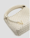 Beige Paula Clutch bag with braided leather  | Roberto Verino